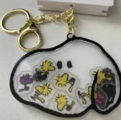 スヌーピー シャカシャカ チャーム キーホルダー フェイス ウッドストック