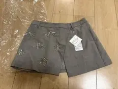 RIVE DROITE ビジュ装飾タイトスカート グレー