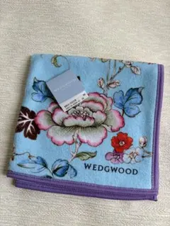 【新品未使用】✨️WEDGWOOD✨️ 花と鳥柄 ハンカチ 水色