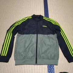 adidas ジャケット ブラック×カーキ 150