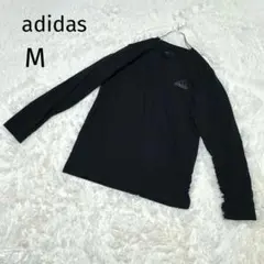 アディダス adidas【M】長袖Tシャツ ブラック メンズ スポーツ