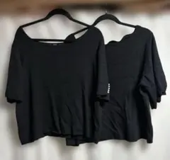 clette 大きいサイズ 袖デザイントップス 2点セット