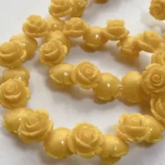 cs316/SALE！人工石◇バラ　黄色　約12mm 1連