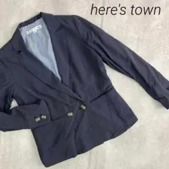 ヒアーズタウン　here's town　ネイビー　薄手ジャケット　ｍのサムネイル