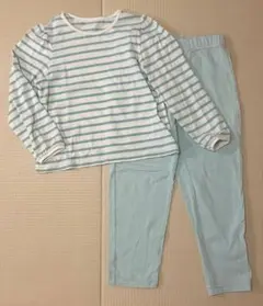 UNIQLO パジャマ 120cm 長袖　薄手　ボーダー　グリーン　ブルー