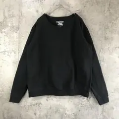 B3615古着　トレーナー　スウェット　黒　無地　90s Y2K