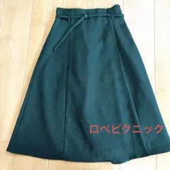 ロペピクニック　ロングスカート　緑　Mサイズ　38 低身長・小柄も履ける