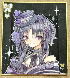 宝生マーゴ 魔法少女ノ魔女裁判 まのさば 色紙 イラスト アナログ