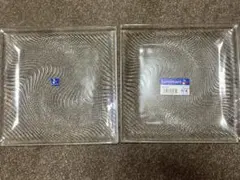 【未使用】Luminarc リュミナルク　ガラス 皿　スクエア　フランス製　2枚のサムネイル