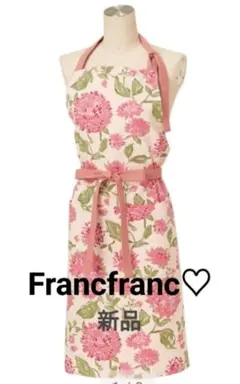 Francfranc エプロン 花柄 ピンク 新品のサムネイル