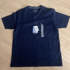 【未使用】AOKI CAFÉ SOHO 半袖VネックTシャツ　ネイビーのサムネイル