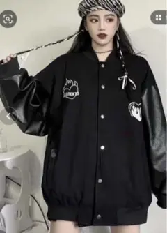 ブルゾン オーバーサイズ スタジャン ジャケット 黒