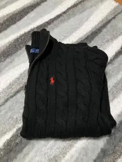 ポロ・ラルフ・ローレン 黒 ケーブル編みニット　ココ様専用