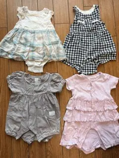 まとめ売り！女の子用　可愛い夏用ロンパース4点セット⭐︎
