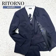 renoma レノマオム 3ピース スーツ ネイビー ウィンドウペンチェック 紳士の装い】レノマオム・スリーピーススーツ・ネイビー・ウィンドペン