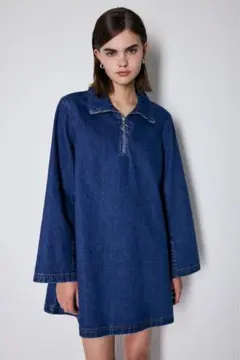 moussyデニムハイネックミニドレスワンピース