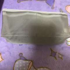 グレー ナイロンポーチ ファスナー付き無印