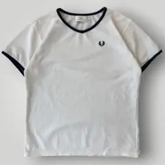 FRED PERRY フレッドペリー リンガーTシャツ 半袖 月桂樹 刺繍 L