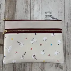 フタにファスナー☆移動ポケット☆シマエナガ☆ピンク☆ハンドメイド