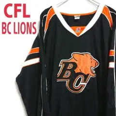 BC LIONS ビッグサイズ 刺繍デカロゴ アメフトシャツ ユニフォーム