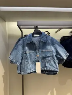 ZARA デニムブルー クロップドジャケット S