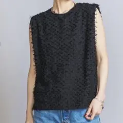 BEAUTY&YOUTH フリンジノースリーブトップス フリンジデザインベスト