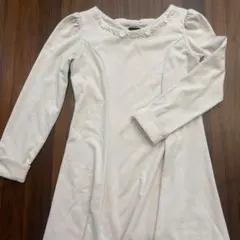 【LODISPOTTO】ミニワンピース　ピンク　長袖　リボン　ビジュー　花