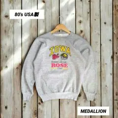80s USA製 ヴィンテージ Medallion Iowa大学 スウェット M