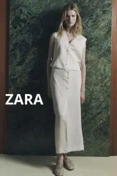 ZARA＊ロングスカート＊ボトムス＊オフホワイト＊XSサイズ＊レディース