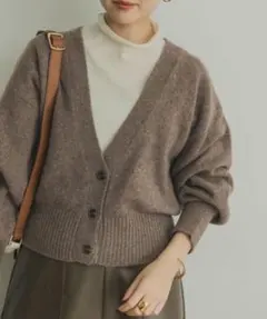 カーディガンショートブラウン