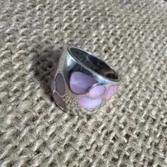 Harraca ハンドメイド ピンク ストーンリング - メルカリ