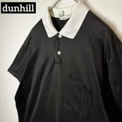 dunhill LONDON ポロシャツ ブラック ホワイト　イタリア製　Mのサムネイル