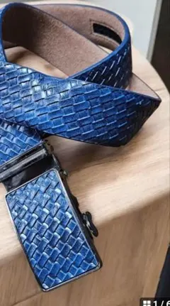 ☆しば☆様専用青色 編み込みデザイン ベルト
