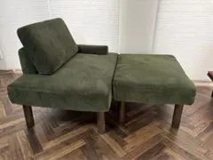セット商品①】オリーブ コーデュロイソファ オットマン（ソファ本体