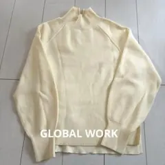 GLOBALWORK メルティハイネックアゼプルオーバー ペールイエロー