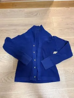 ネイビー リブ編み カーディガン