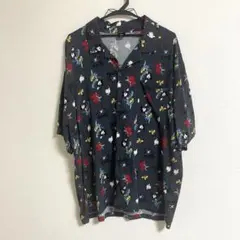 【美品】Disney ミッキー総柄シャツ 3L タトゥー柄 半袖のサムネイル