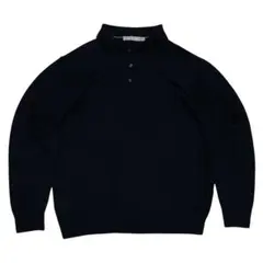 Raffi LINEA UOMO ニットポロ ブラック メリノウール