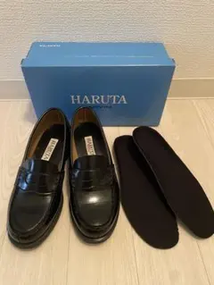 【美品】HARUTAローファー黒、人工皮革品番45053E、23cm、中敷付きのサムネイル