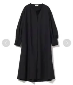 BEAMS HEART 後ろタック スキッパーワンピース ブラック フリーサイズ