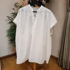 美品】BLANCVERT ブランベールリネンノースリーブシャツ ブラウス L