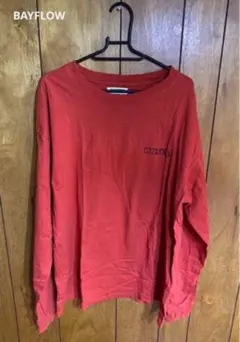 BAYFLOW POSER レッド ロングスリーブカットソー