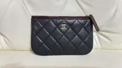 CHANEL 黒 レザー ポーチ