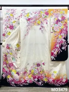 振袖 豪華 銀通し 刺繍 金彩 紋意匠 身丈162cm 撥水加工済 MO2748