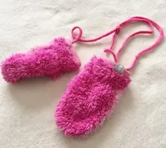 ノースフェイス　フリース ピンク 手袋 ミトン フリーサイズ
