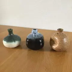 新品未使用 3種の陶器 徳利 一輪挿し 花瓶