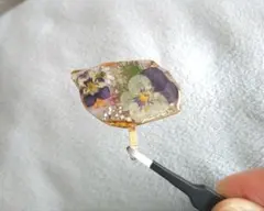 押し花レジンヘアアクセサリー ポニーフック