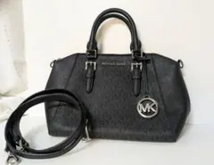 マイケルコース 2way シアラ MK柄 PVCレザー ブラック