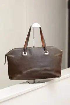 ケイトスペード 本革トートバッグ A4収納可 カーキ系【使用感・角スレあり】