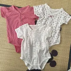 西松屋☆前ボタン半袖ベビー肌着 3枚セット 80cm